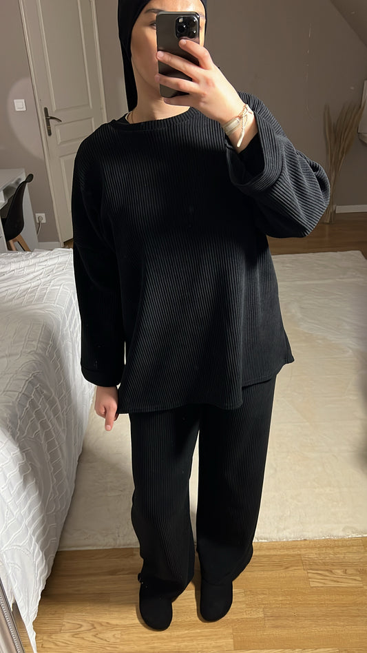 Ensemble côtelé noir