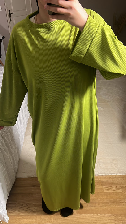 Robe Longue Oversize - Vert Pomme