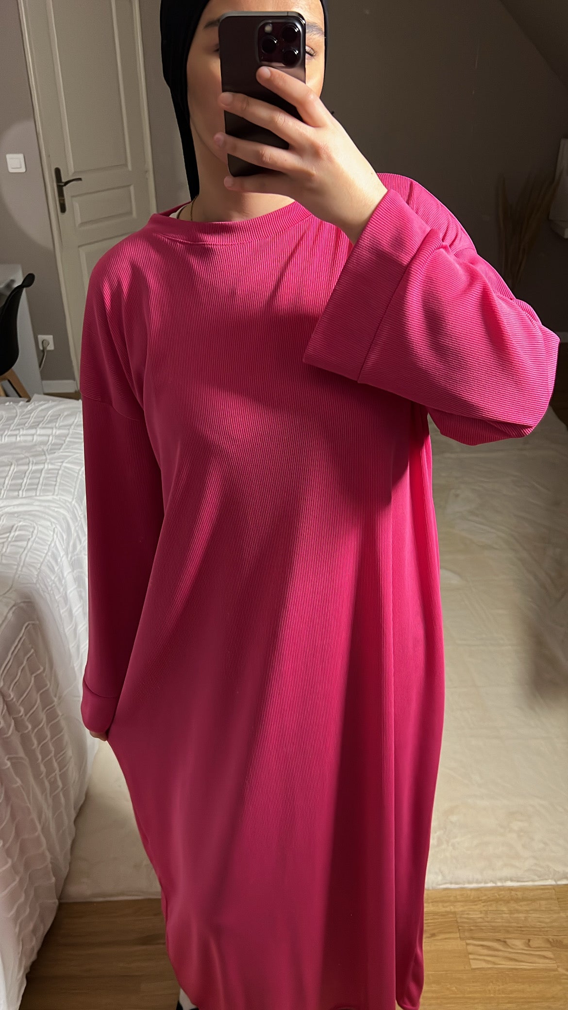 Robe Longue Oversize - Rose Fuchsia