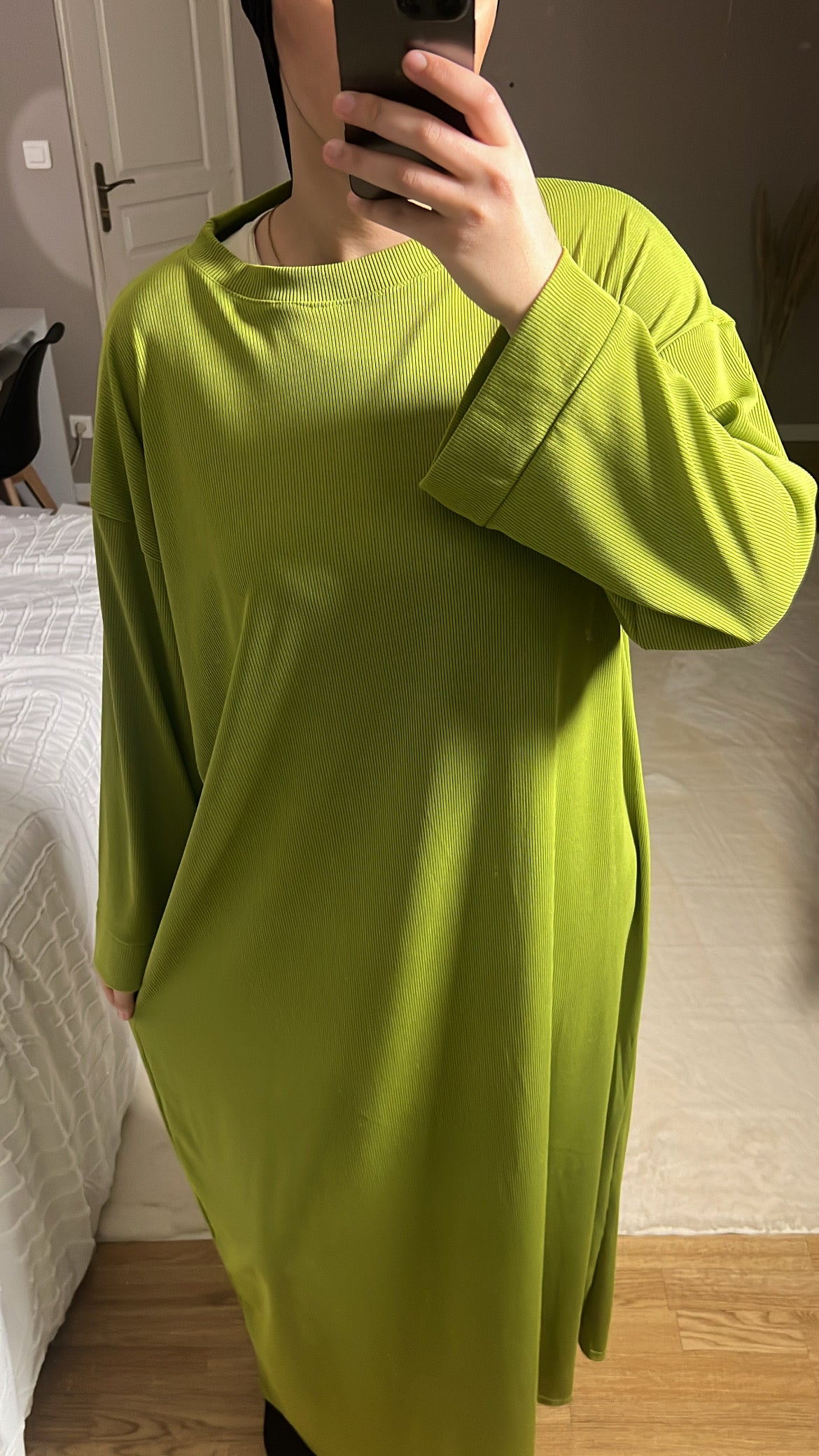 Robe Longue Oversize - Vert Pomme