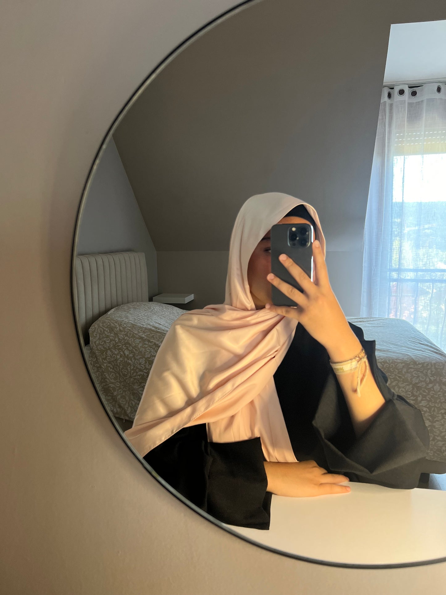 Voile satiné rose